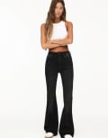 [Pull & Bear] Pull & Bear flared jeans in black 10 BLACK
