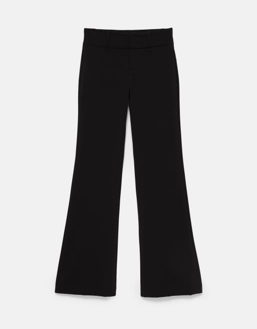 Pull&Bear Flared trousers with belt loops in black, 6 of 6