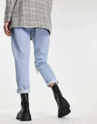 pull and bear zip front boots