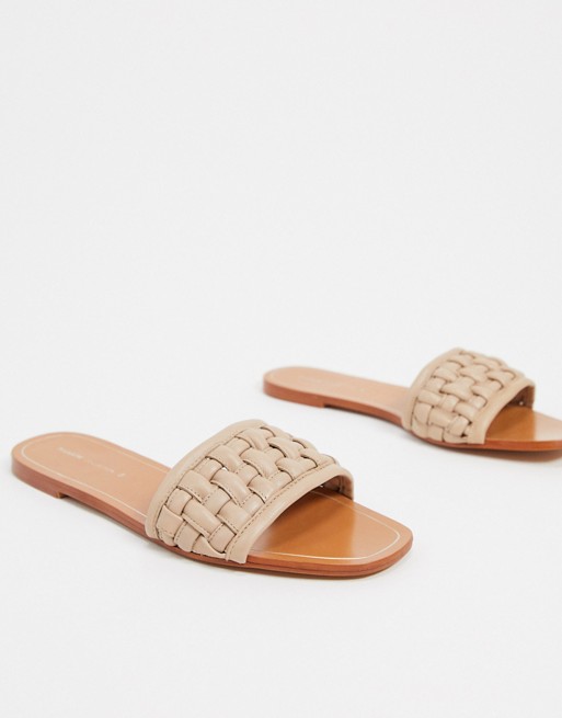 Pull&Bear flat lattice leather sandal