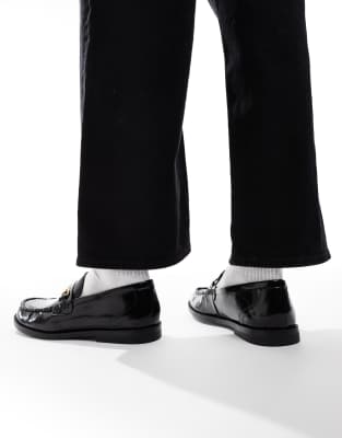Pull&Bear flat loafers in black