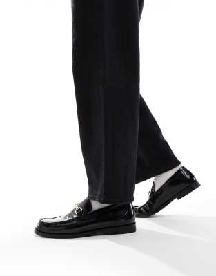 Pull&Bear flat loafers in black