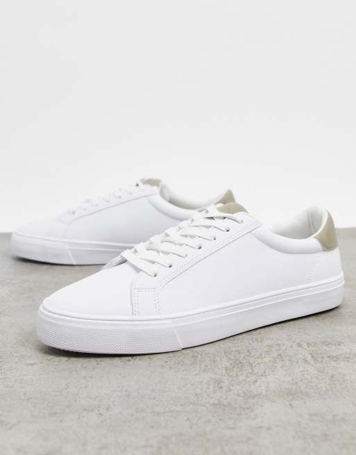 flat sole white sneakers