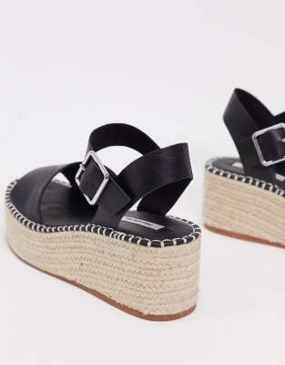 black flatform espadrille sandals