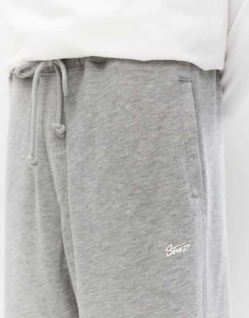 Pull&Bear Fleece tracksuit bottoms in grey marl