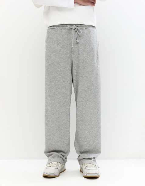 Pull&Bear - Fleece trainingsbroek in gemêleerd grijs - view 1