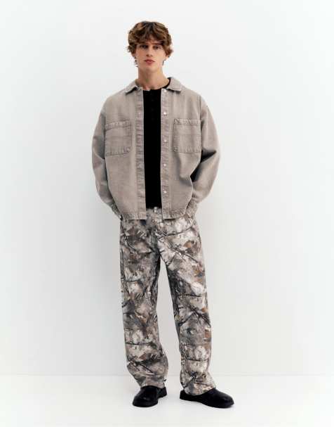 Pull&Bear – Flerfärgade, mönstrade byxor med fickor - view 1