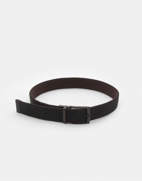 Pull&Bear – Flerfärgat, vändbart bälte med stretch - view 1