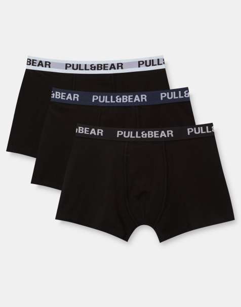 Pull&Bear - Flerfarvede boksershorts med logo i pakke med 3 par - view 1