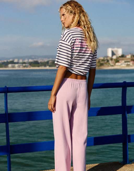 Pull&Bear fließende Viskosehose in Pink, 3 von 7