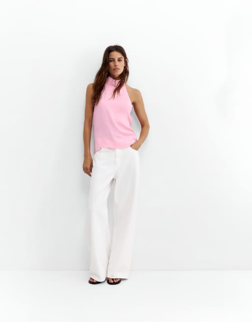 Pull&Bear fließendes Neckholder-Top in Pink, 5 von 7