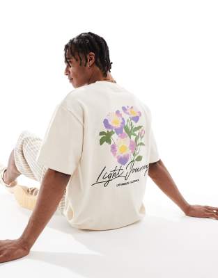 Pull & Bear Floral Back Graphic T-shirt