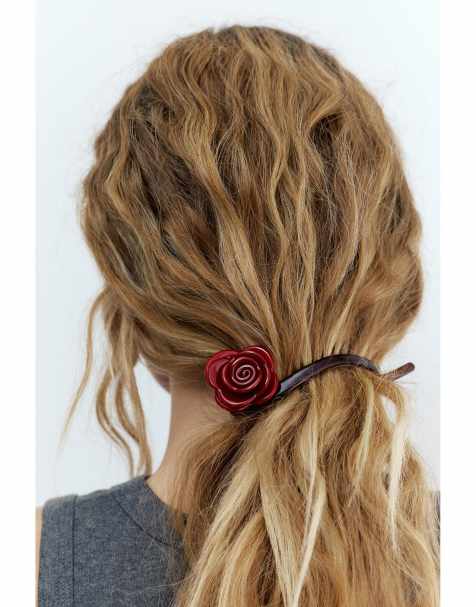 Pull&Bear Floral hair clip in red - view 1
