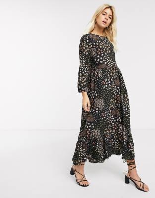 pull and bear floral midi dress