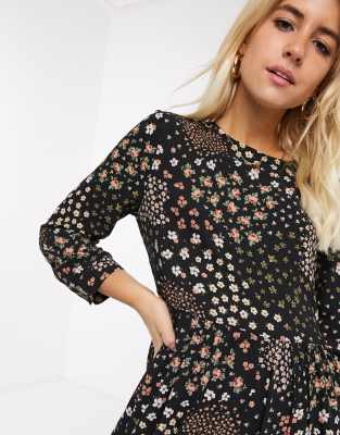 patchwork midi dress