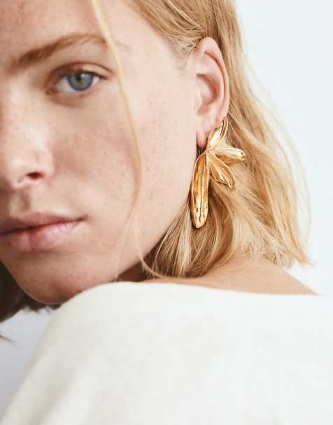 Pull&Bear Flower earrings in gold - view 1