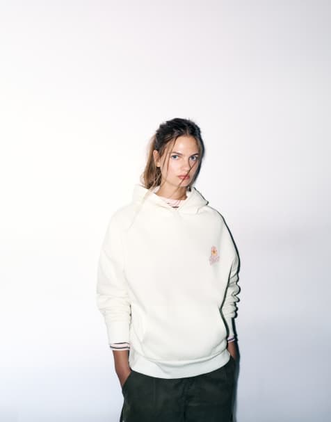 Pull&Bear Flower graphic hoodie in ice - view 1