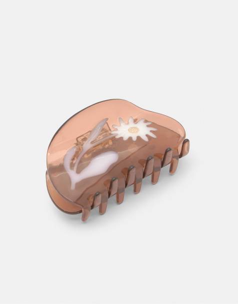 Pull&Bear Flower hair clip in brown - view 1