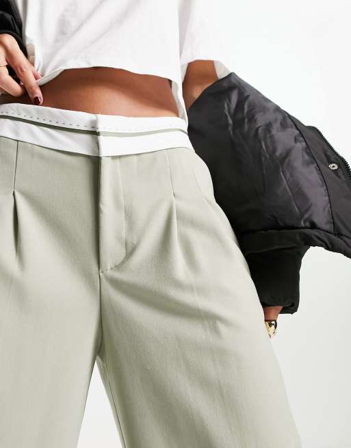 Folded Waistband Trousers