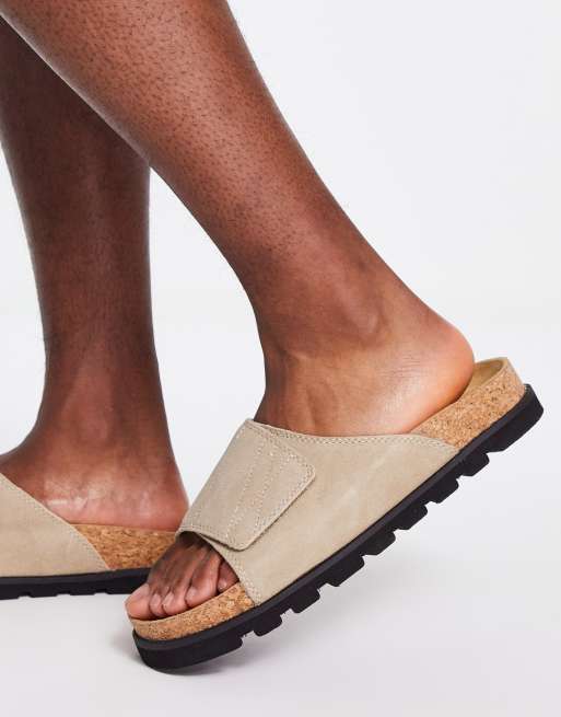 Pull Bear footbed slides in beige