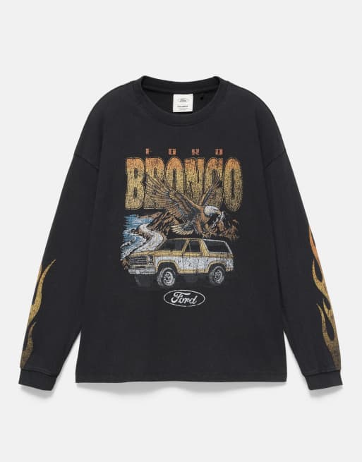Pull&Bear Ford Bronco T-Shirt in Dunkelanthrazit, 5 von 6