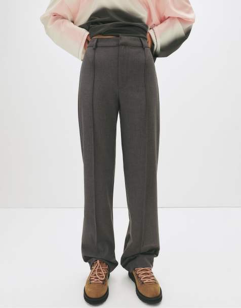 Pull&Bear Formal pants with seam detail in grey - view 1