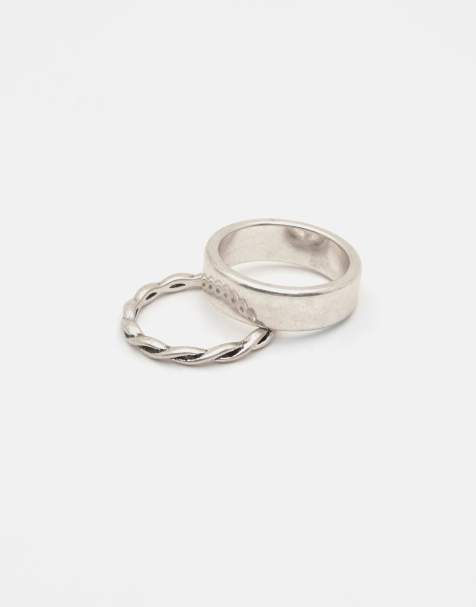 Pull&Bear - Forskellige ringe i pakke med 3 stk - view 1
