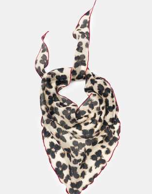 Pull & Bear - Foulard à imprimé animal - Marron