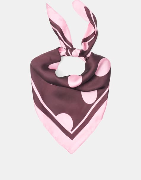 Pull&Bear - Foulard en satin à pois - Rose - view 1