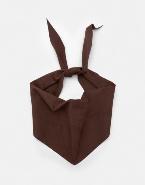 Pull&Bear - Foulard en similicuir - Marron - view 1
