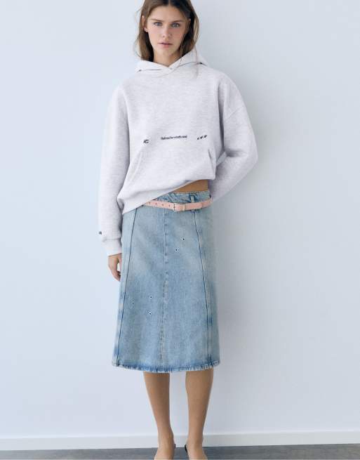 Pull&Bear Fresh codes hoodie in grey marl, 4 of 7
