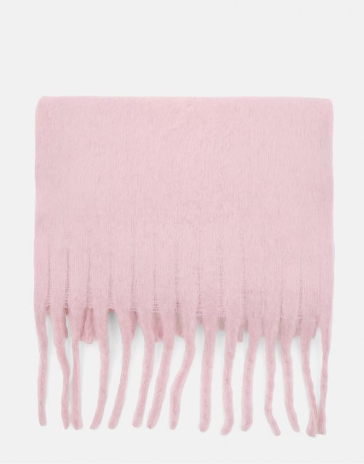 Pull&Bear Fringed scarf in pink, 3 of 3