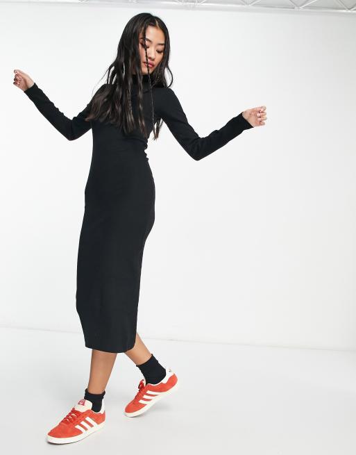 Long sleeve jersey store midi dress