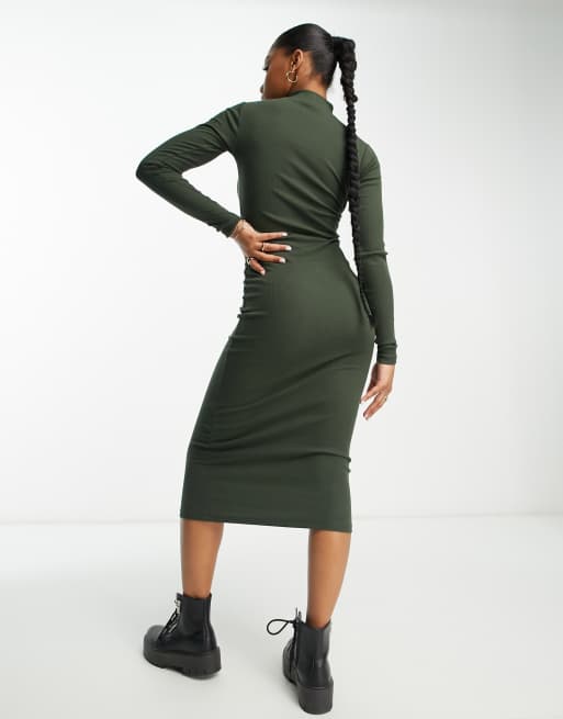 green emerald velvet dress Asymmetrical midi dress – Outfitbuzz