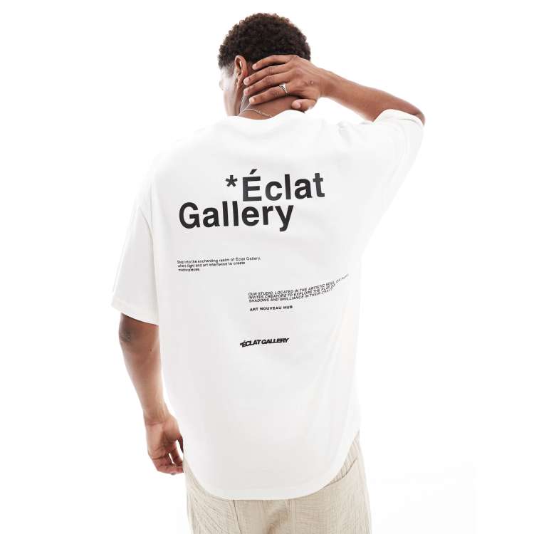 Pull&Bear Gallery T-shirt bianca con stampa sul retro ASOS