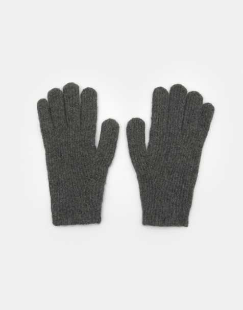 Pull&Bear - Gants en maille - Gris - view 1