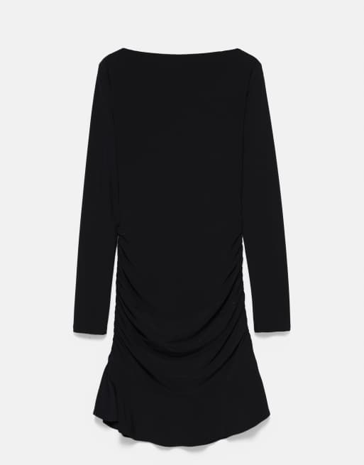 Pull&Bear Gathered short dress in black, 7 of 7