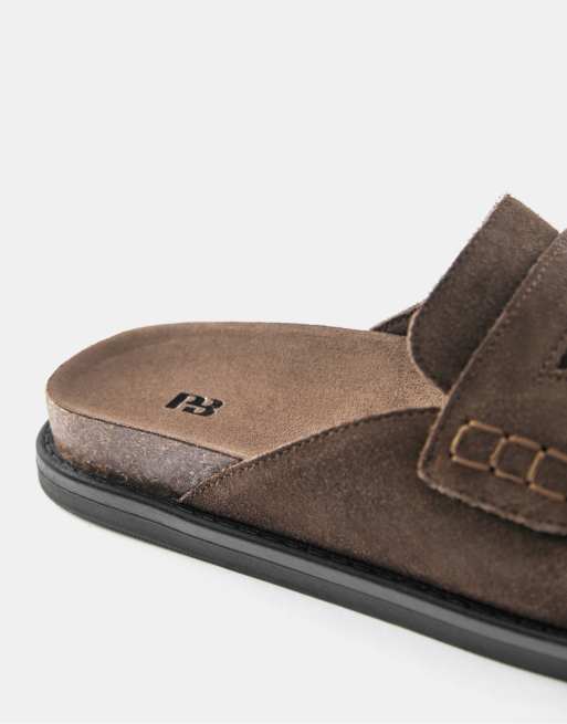 Pull&Bear Gathered trim clogs in brown, 3 of 4