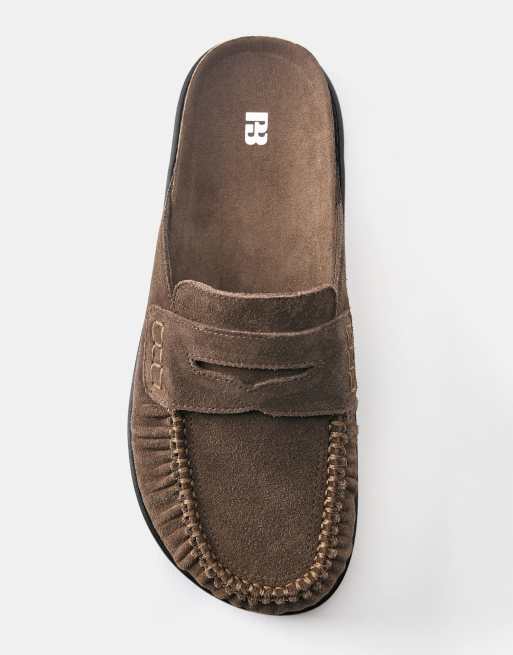 Pull&Bear Gathered trim clogs in brown, 4 of 4