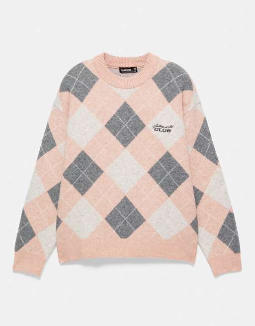 Pull&Bear geborduurde trui in roze, 5 van 7