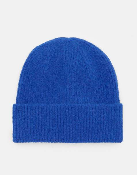 Pull&Bear - Gebreide beanie in elektrisch blauw - view 1