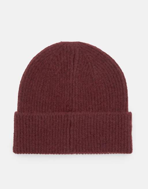 Pull&Bear - Gebreide beanie in kastanjebruin, 3 van 3