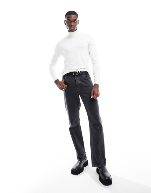 Pull&Bear - Gebreide coltrui in wit, 2 van 4