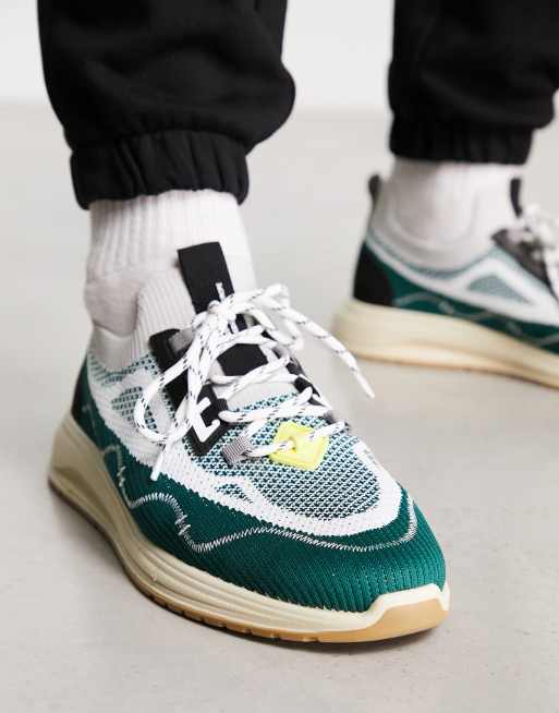 Pull&Bear - Gebreide hardloopschoenen in groen