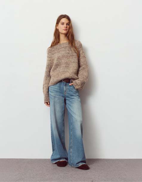 Pull&Bear - Gebreide trui van gedraaid garen in oker - view 1