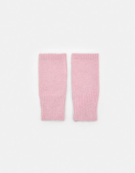 Pull&Bear - Gebreide vingerloze handschoenen in roze - view 1