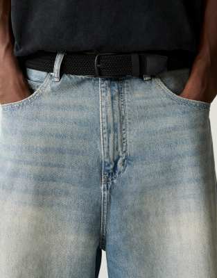 Pull&Bear – Geflochtener Gürtel in Schwarz - view 1