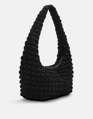 Pull & Bear - Gefütterte Einkaufstasche in Schwarz