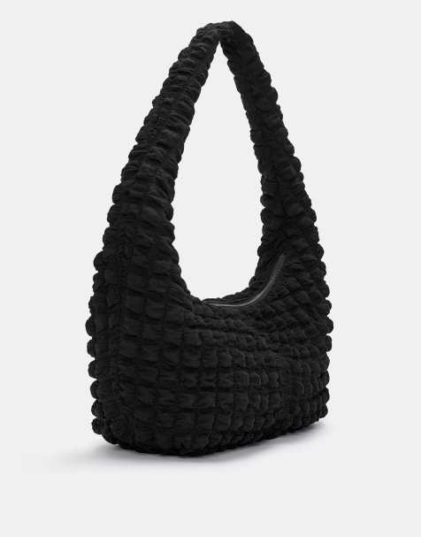 Pull&Bear – Gefütterte Einkaufstasche in Schwarz - view 1