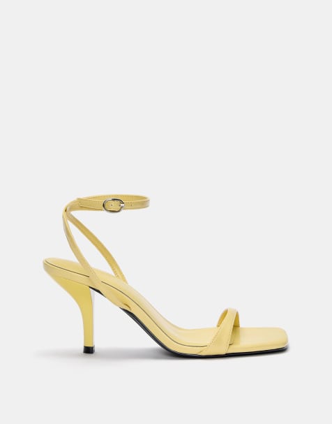 Pull&Bear – Gelbe Sandalen mit Absatz - view 1